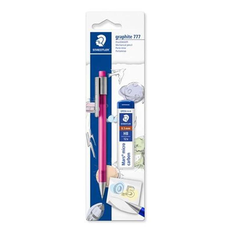 Nyomósirón és grafitbél, 0,5 mm, STAEDTLER "Graphite 777", vegyes színek