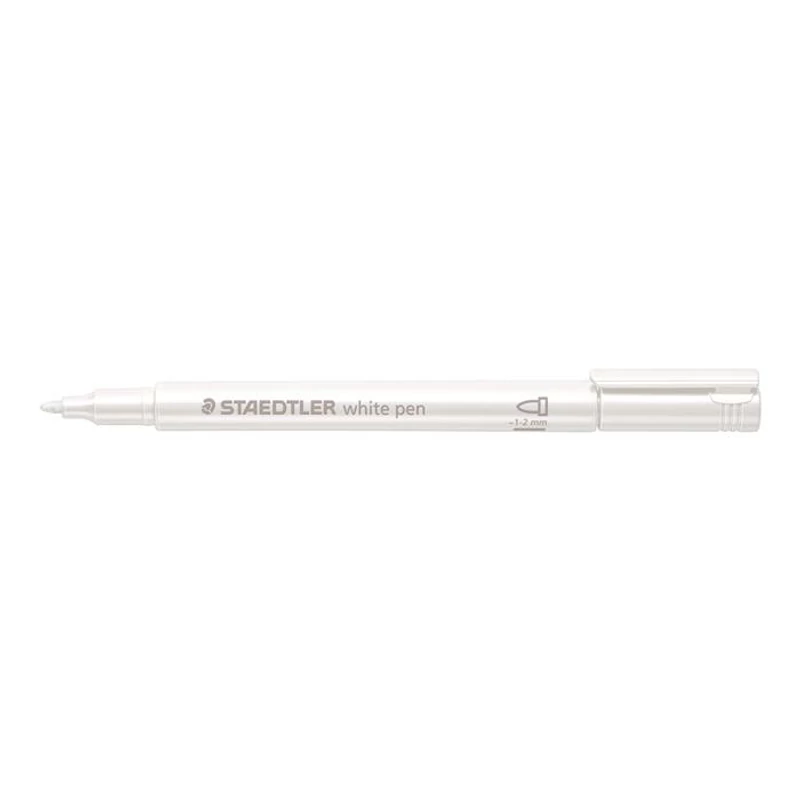 Dekormarker, 1-2 mm, kúpos, STAEDTLER "8323", fehér