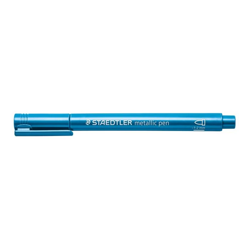 Dekormarker, 1-2 mm, kúpos, STAEDTLER "8323", metálkék,Dekormarker, 1-2 mm, kúpos, STAEDTLER "8323", metálkék
