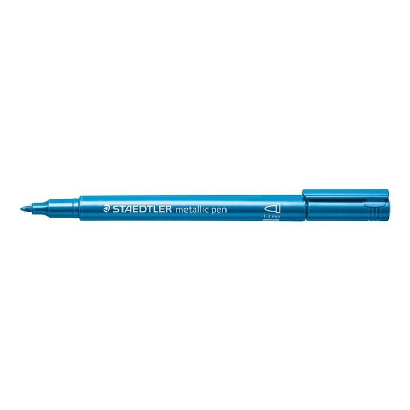 Dekormarker, 1-2 mm, kúpos, STAEDTLER "8323", metálkék