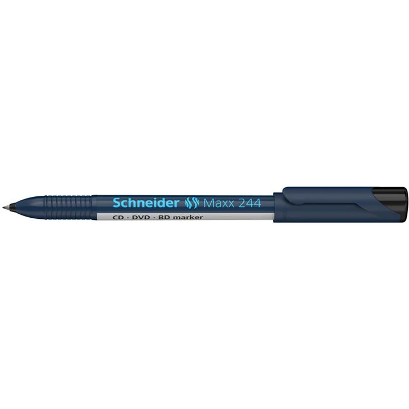 Alkoholos marker, CD / DVD, 0,7 mm, SCHNEIDER "Maxx 244", fekete