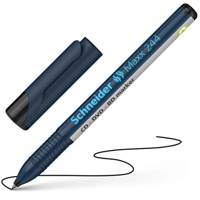Alkoholos marker, CD / DVD, 0,7 mm, SCHNEIDER "Maxx 244", fekete