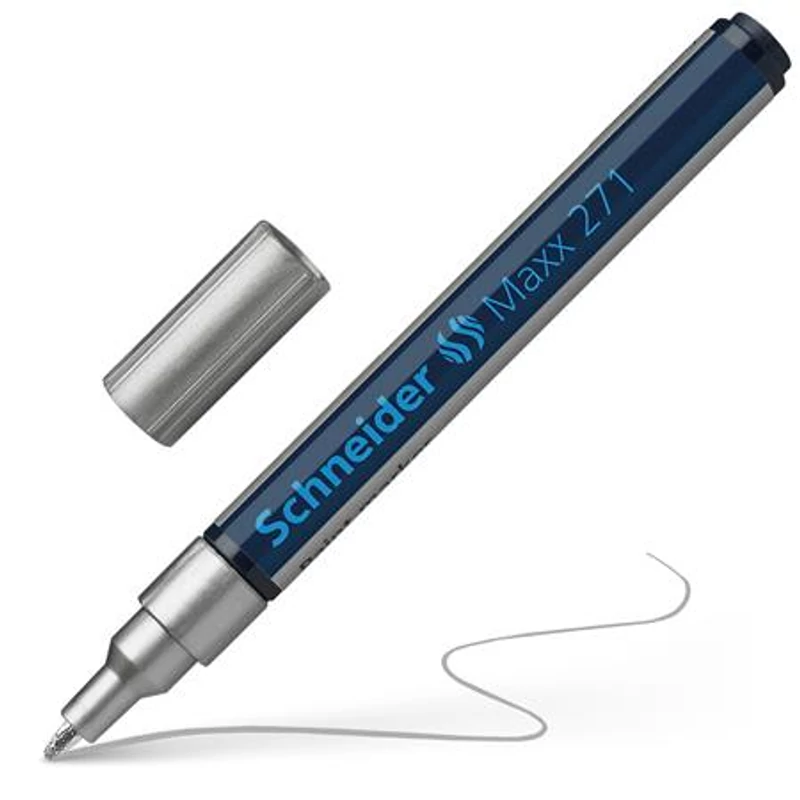 Lakkmarker, 1-2 mm, SCHNEIDER "Maxx 271", ezüst