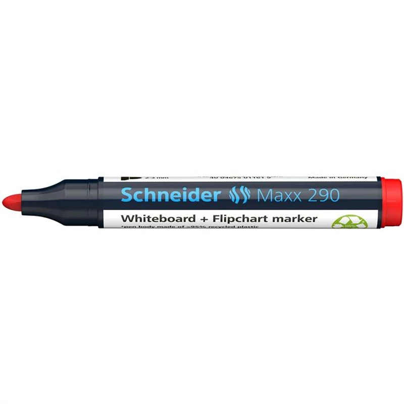 Tábla- és flipchart marker, 2-3 mm, kúpos, SCHNEIDER "Maxx 290", piros
