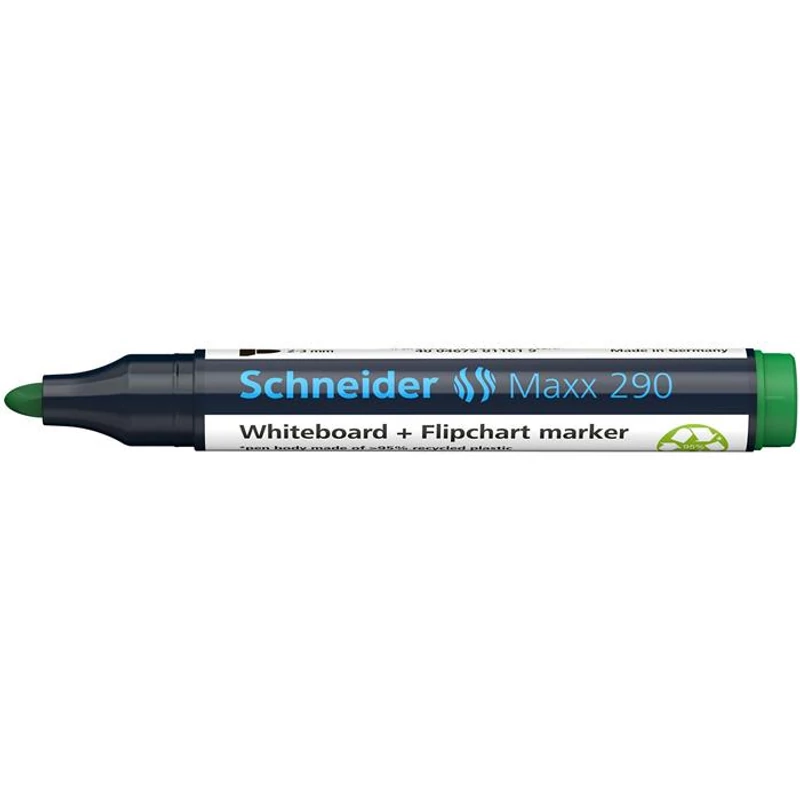 Tábla- és flipchart marker, 2-3 mm, kúpos, SCHNEIDER "Maxx 290", zöld