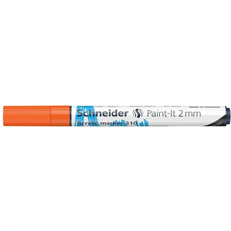 Dekormarker, akril, 2 mm, SCHNEIDER "Paint-It 310", narancssárga