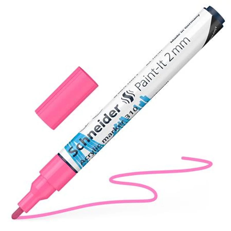 Dekormarker, akril, 2 mm, SCHNEIDER "Paint-It 310", rózsaszín