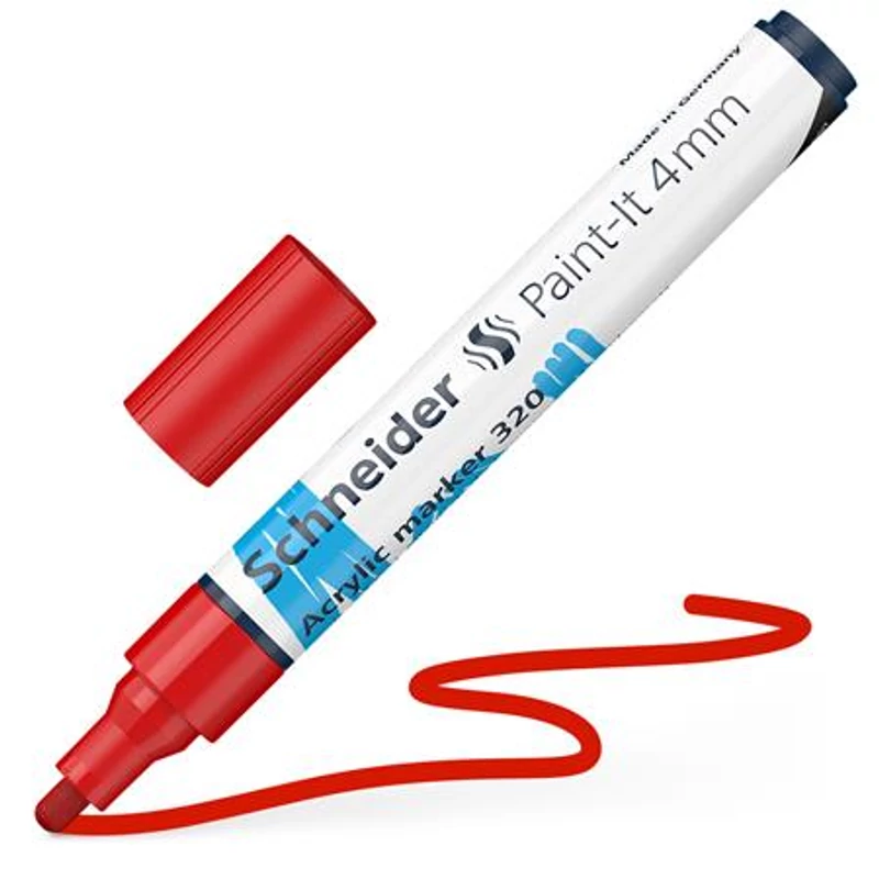 Dekormarker, akril, 4 mm, SCHNEIDER "Paint-It 320", piros