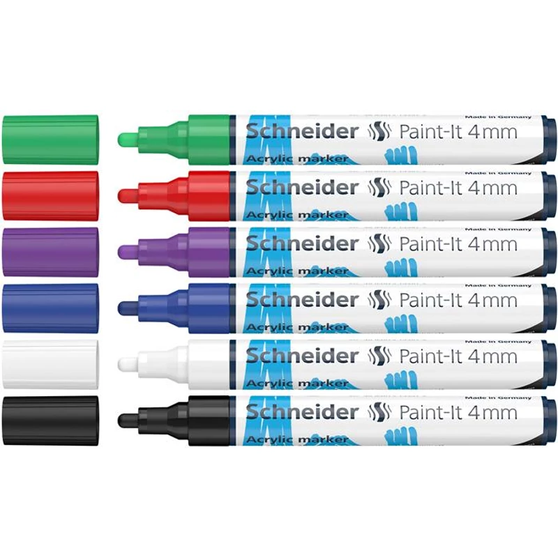 Dekormarker készlet, akril, 4 mm, SCHNEIDER "Paint-It 320", 6 különböző szín,Dekormarker készlet, akril, 4 mm, SCHNEIDER "Paint-It 320", 6 különböző szín,Dekormarker készlet, akril, 4 mm, SCHNEIDER "Paint-It 320", 6 különböző szín,Dekormarker készlet, akril, 4 mm, SCHNEIDER "Paint-It 320", 6 különböző szín