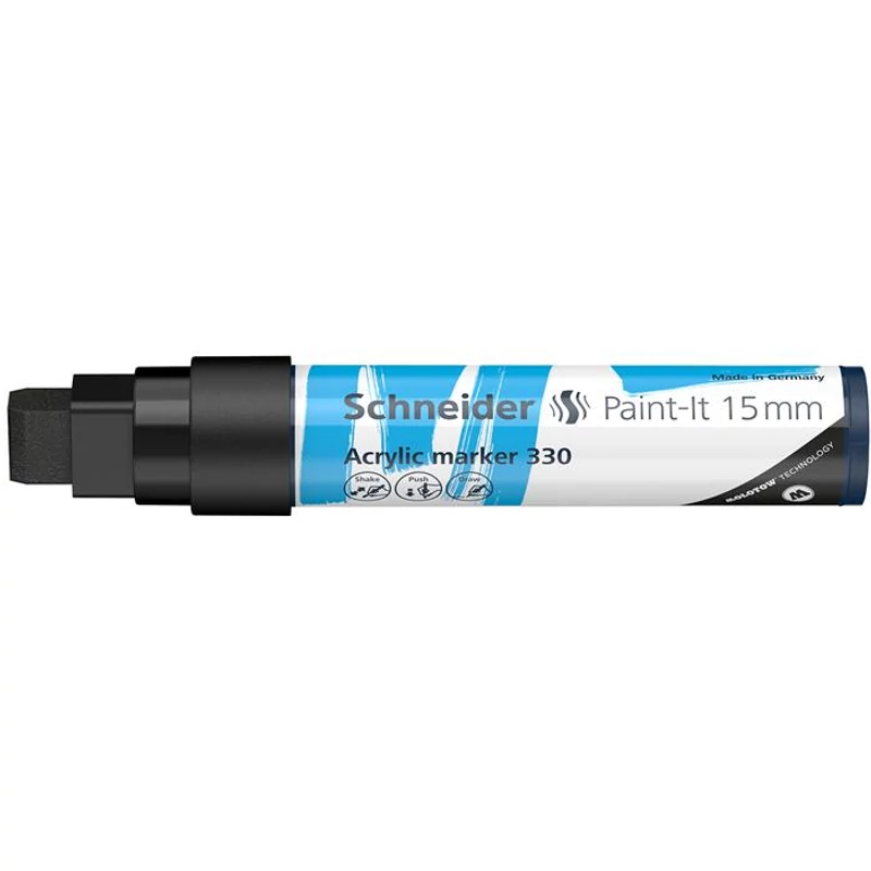 Dekormarker, akril, 15 mm, SCHNEIDER "Paint-It 330", fekete