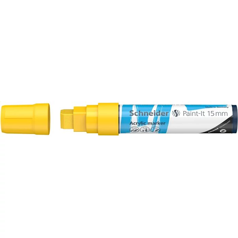 Dekormarker, akril, 15 mm, SCHNEIDER "Paint-It 330", sárga,Dekormarker, akril, 15 mm, SCHNEIDER "Paint-It 330", sárga,Dekormarker, akril, 15 mm, SCHNEIDER "Paint-It 330", sárga