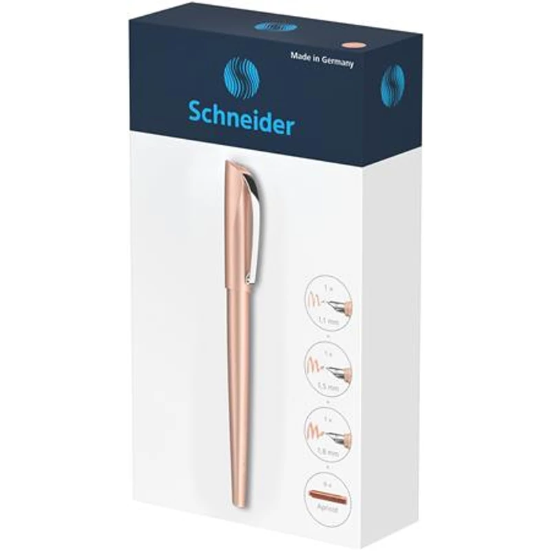 Töltőtoll ajándékszett, 1,1 mm, ajándék 1,5 és 1,8 mm-es tollheggyel, SCHNEIDER "Callissima", barack,Töltőtoll ajándékszett, 1,1 mm, ajándék 1,5 és 1,8 mm-es tollheggyel, SCHNEIDER "Callissima", barack