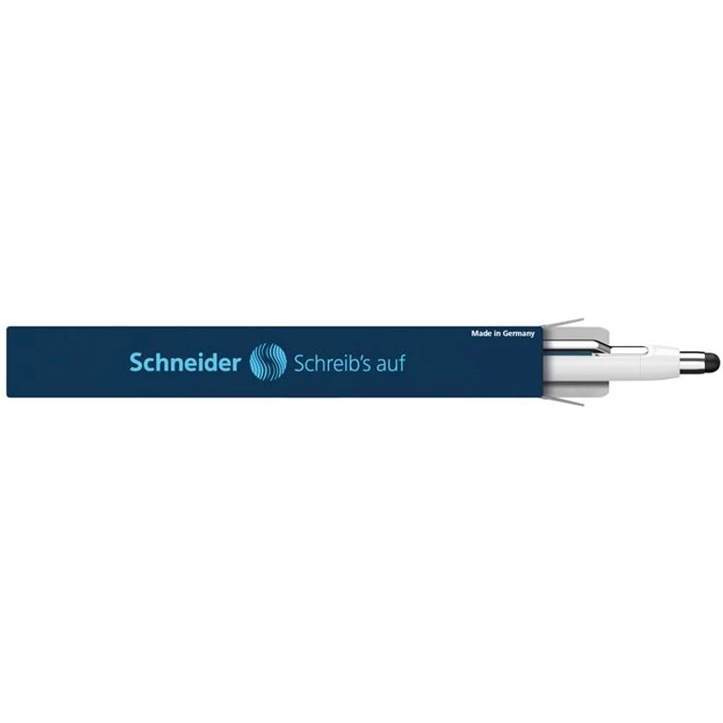Golyóstoll, 0,7 mm, nyomógombos, érintőképernyőhöz, fehér-kék tolltest, SCHNEIDER "Epsilon Touch XB", kék