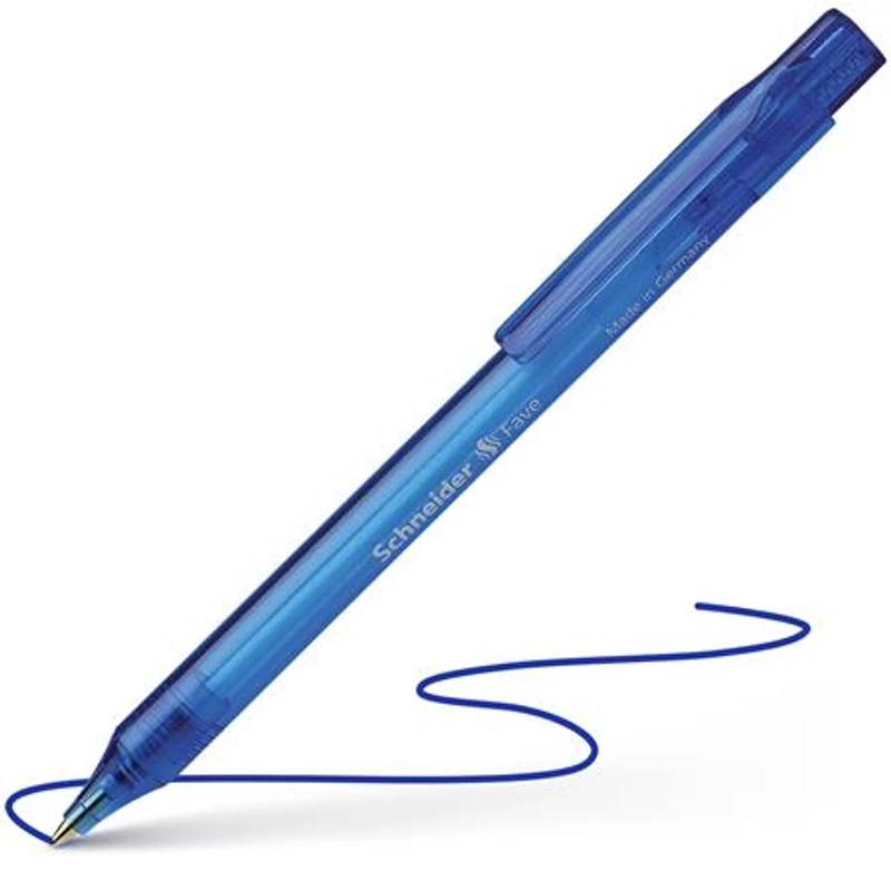 Golyóstoll, 0,5 mm, nyomógombos, SCHNEIDER "Fave", kék,Golyóstoll, 0,5 mm, nyomógombos, SCHNEIDER "Fave", kék,Golyóstoll, 0,5 mm, nyomógombos, SCHNEIDER "Fave", kék
