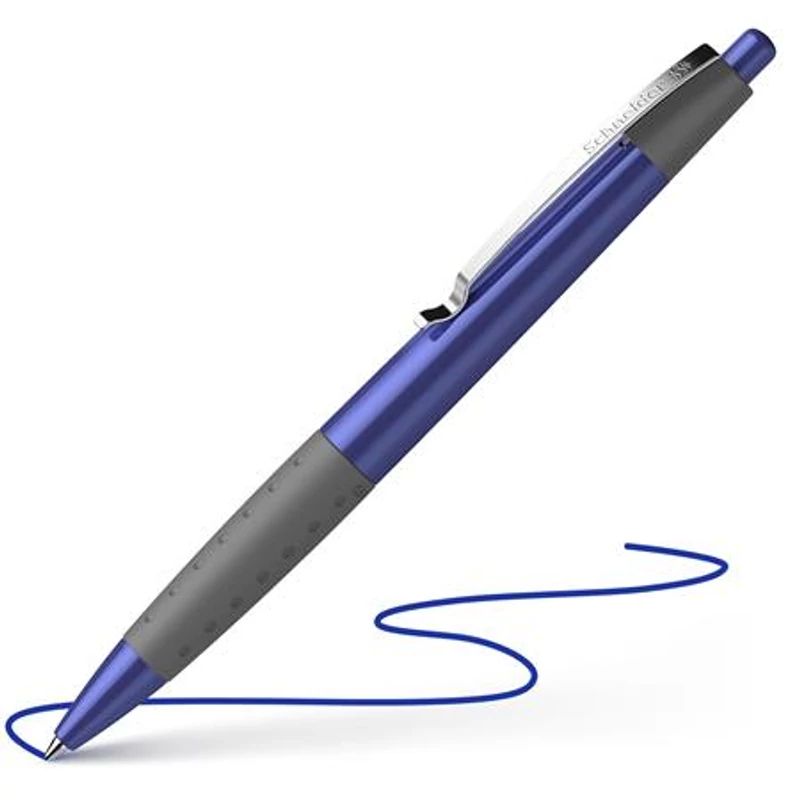 Golyóstoll, 0,5 mm, nyomógombos, SCHNEIDER "Loox", kék