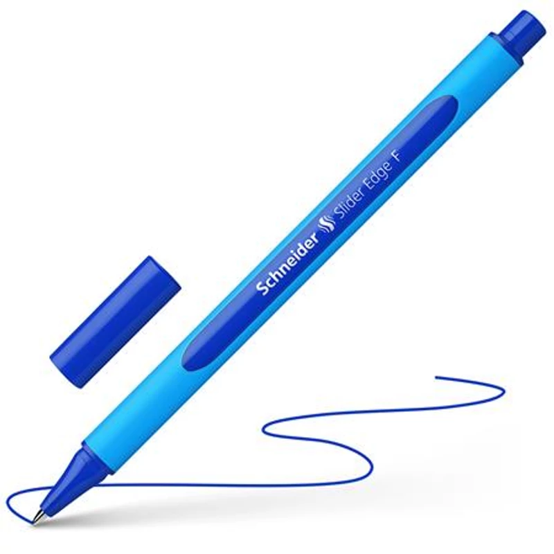 Golyóstoll, 0,3 mm, kupakos, SCHNEIDER "Slider Edge F", kék