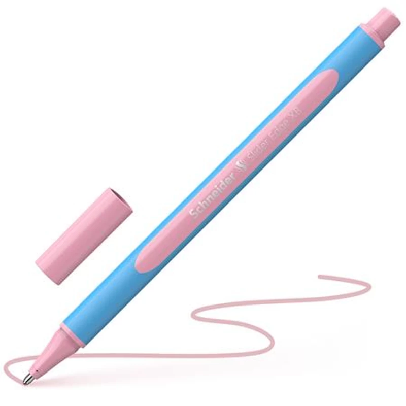 Golyóstoll, 0,7 mm, kupakos, SCHNEIDER "Slider Edge XB Pastel", rózsa