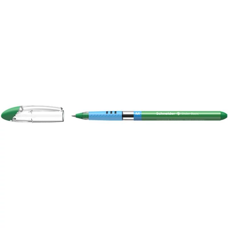 Golyóstoll, 0,5 mm, kupakos, SCHNEIDER "Slider Basic M", zöld,Golyóstoll, 0,5 mm, kupakos, SCHNEIDER "Slider Basic M", zöld,Golyóstoll, 0,5 mm, kupakos, SCHNEIDER "Slider Basic M", zöld