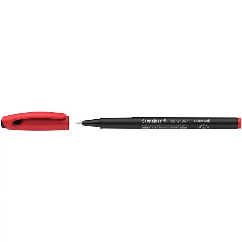 Tűfilc, 0,4 mm, SCHNEIDER "Topliner 967", piros