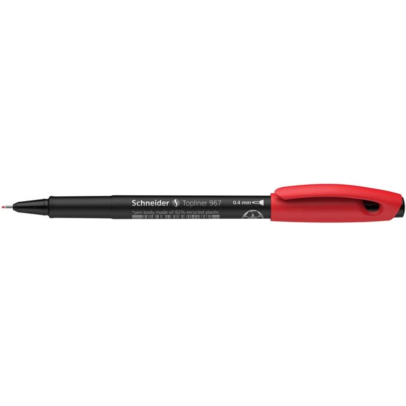 Tűfilc, 0,4 mm, SCHNEIDER "Topliner 967", piros