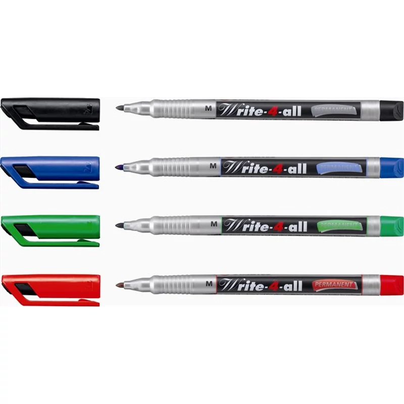 Alkoholos marker, 1 mm, kúpos, STABILO "Write-4-all", kék