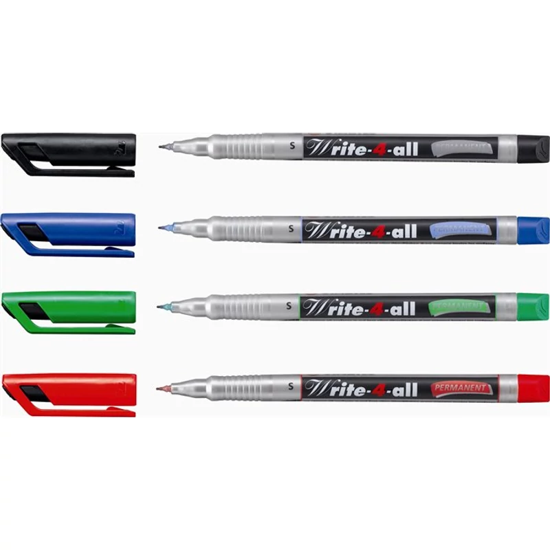 Alkoholos marker, 0,4 mm, kúpos, STABILO "Write-4-all", kék
