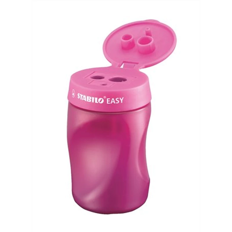 Hegyező, háromlyukú, tartályos, jobbkezes, STABILO "Easy", rózsaszín,Hegyező, háromlyukú, tartályos, jobbkezes, STABILO "Easy", rózsaszín