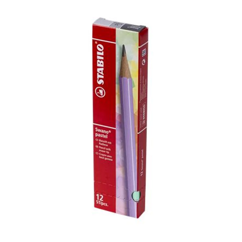 Grafitceruza radírral, HB, hatszögletű, STABILO "Swano Pastel", zöld
