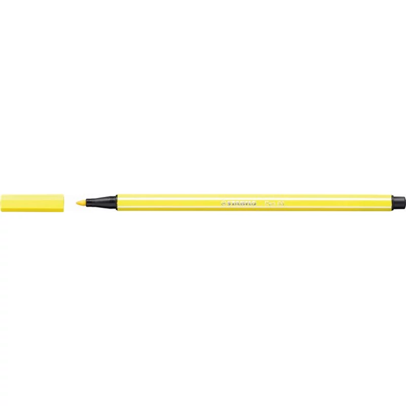 Filctoll, 1 mm, STABILO "Pen 68", neon sárga
