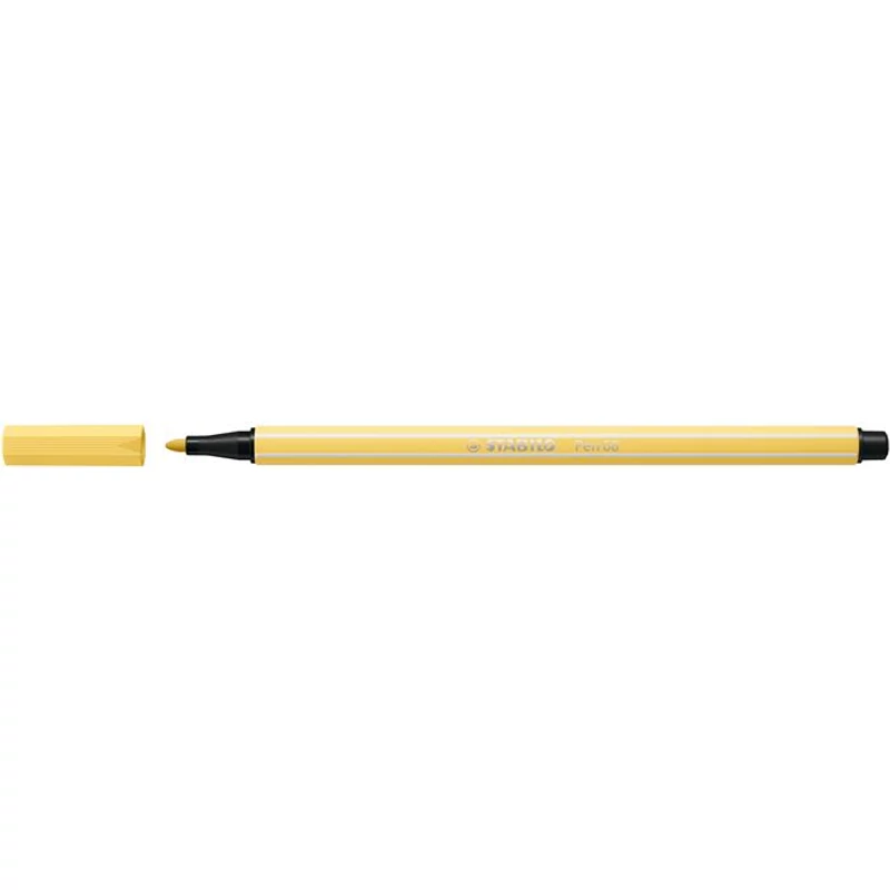 Filctoll, 1 mm, STABILO "Pen 68", világossárga