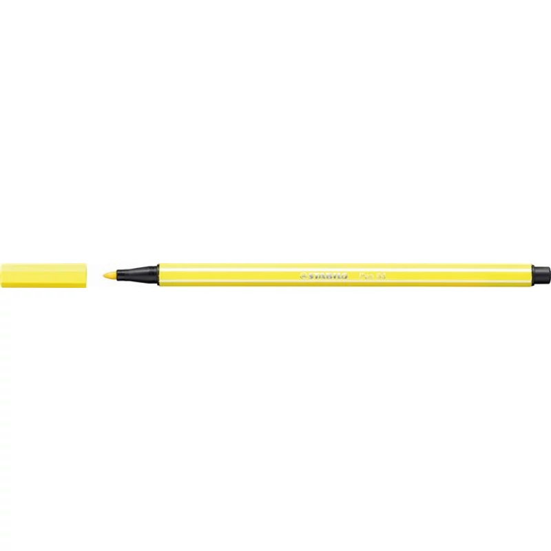Filctoll, 1 mm, STABILO "Pen 68", citromsárga