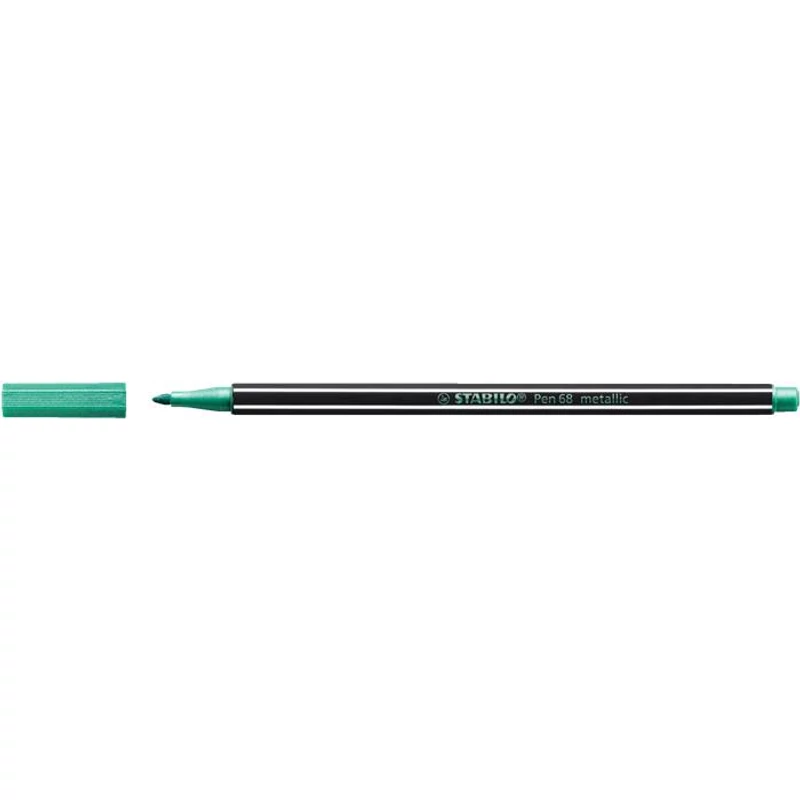 Filctoll, 1,4 mm, STABILO "Pen 68 metallic", metálzöld