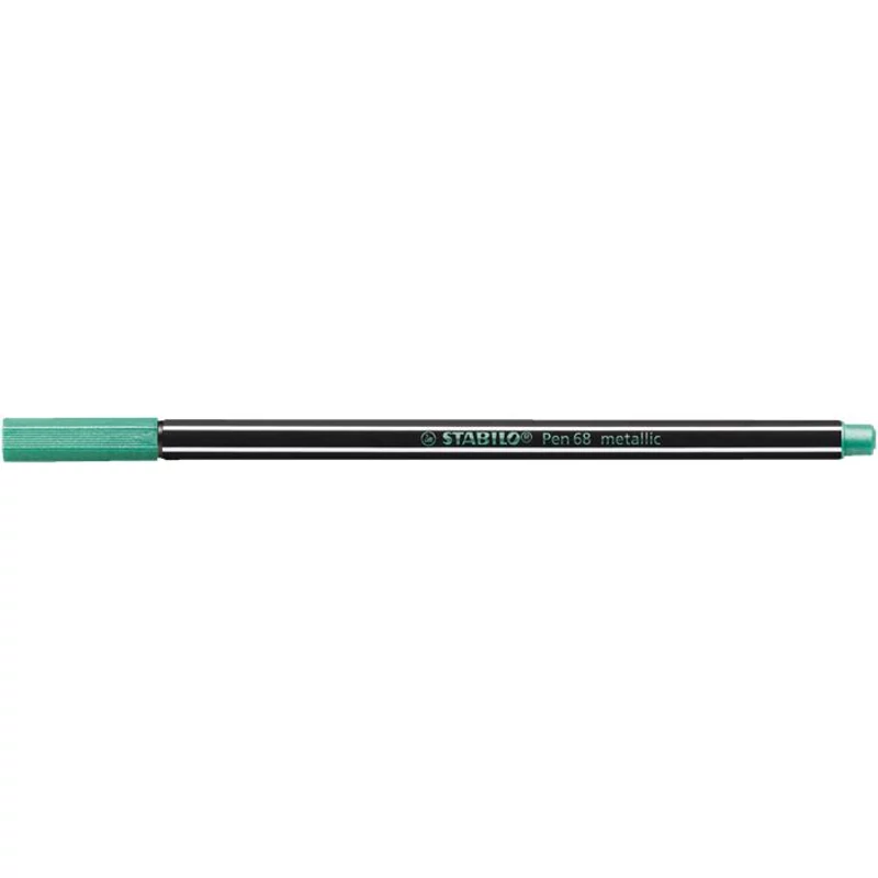 Filctoll, 1,4 mm, STABILO "Pen 68 metallic", metálzöld