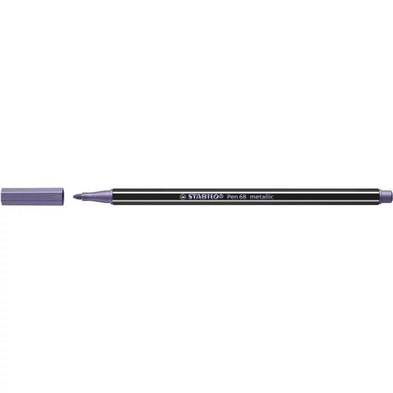 Filctoll, 1,4 mm, STABILO "Pen 68 metallic", metál lila