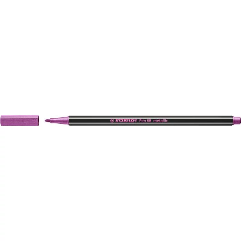 Filctoll, 1,4 mm, STABILO "Pen 68 metallic", metál rózsaszín