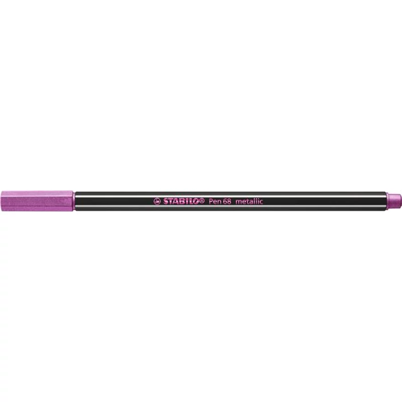 Filctoll, 1,4 mm, STABILO "Pen 68 metallic", metál rózsaszín