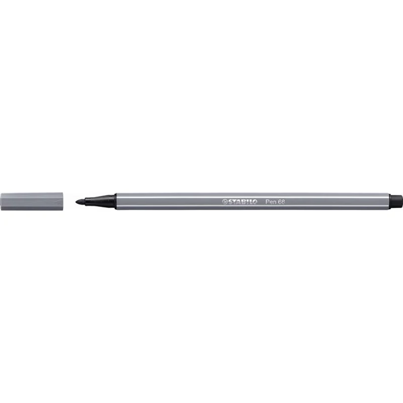 Filctoll, 1 mm, STABILO "Pen 68", sötét szürke