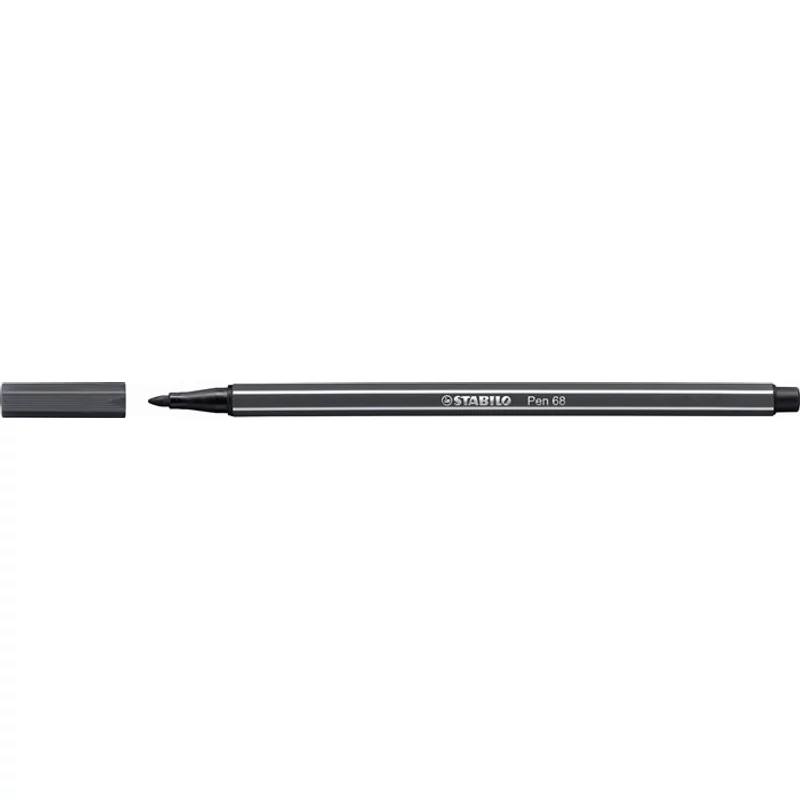 Filctoll, 1 mm, STABILO "Pen 68", mély szürke