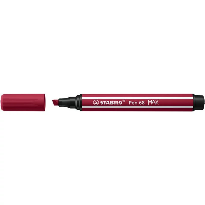 Filctoll, 1-5 mm, vágott hegy, STABILO "Pen 68 MAX", bordó