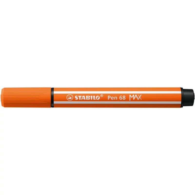 Filctoll, 1-5 mm, vágott hegy, STABILO "Pen 68 MAX", sötét narancssárga