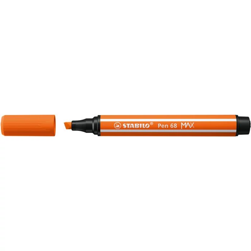 Filctoll, 1-5 mm, vágott hegy, STABILO "Pen 68 MAX", sötét narancssárga