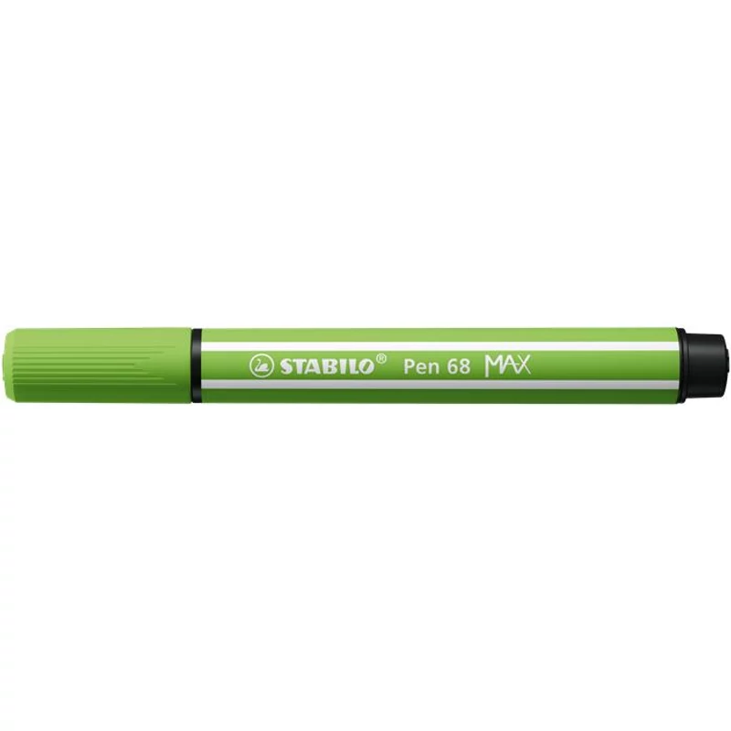 Filctoll, 1-5 mm, vágott hegy, STABILO "Pen 68 MAX", világoszöld