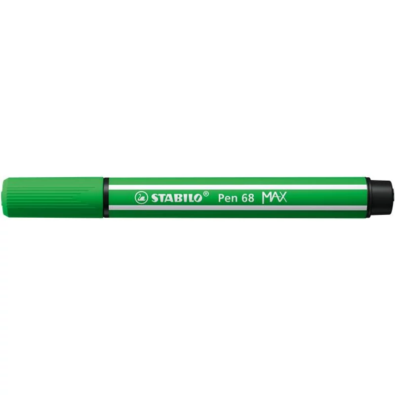 Filctoll, 1-5 mm, vágott hegy, STABILO "Pen 68 MAX", levélzöld