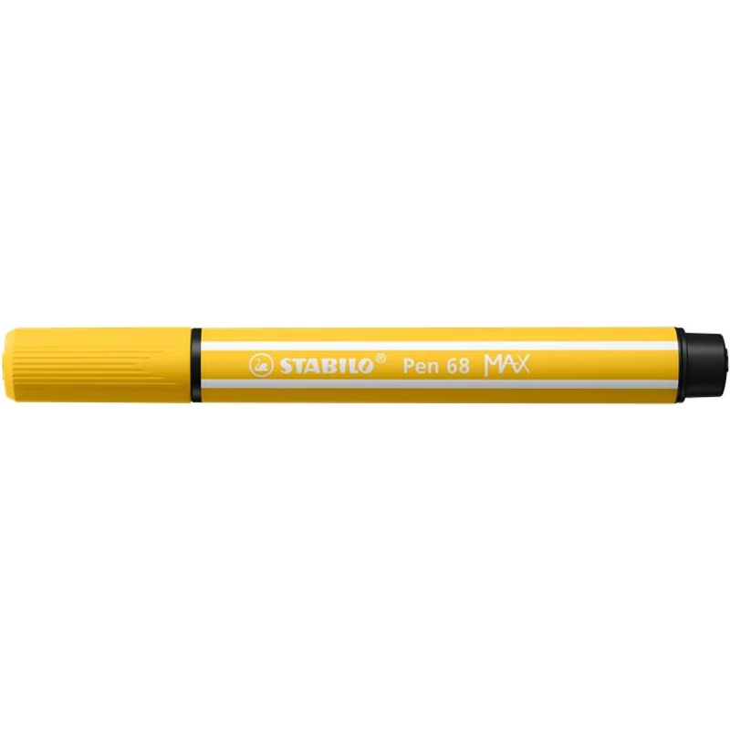 Filctoll, 1-5 mm, vágott hegy, STABILO "Pen 68 MAX", sárga