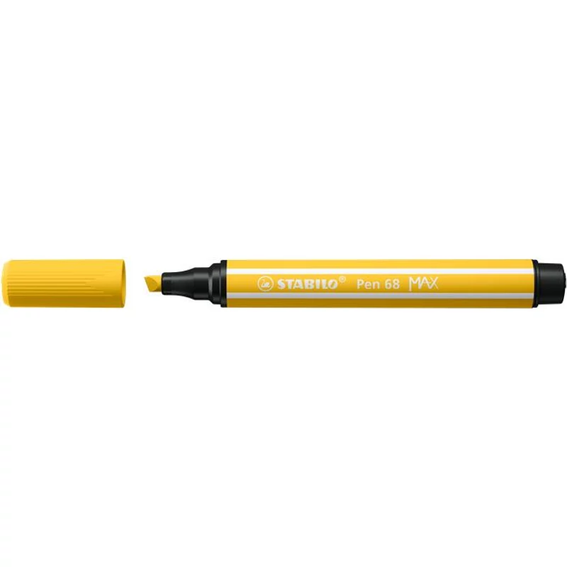 Filctoll, 1-5 mm, vágott hegy, STABILO "Pen 68 MAX", sárga