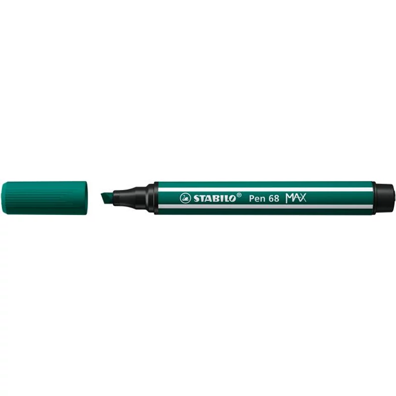 Filctoll, 1-5 mm, vágott hegy, STABILO "Pen 68 MAX", türkizzöld