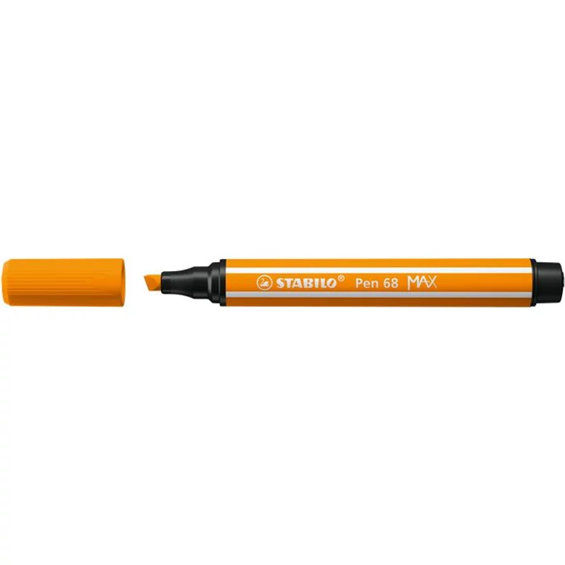Filctoll, 1-5 mm, vágott hegy, STABILO "Pen 68 MAX", narancssárga