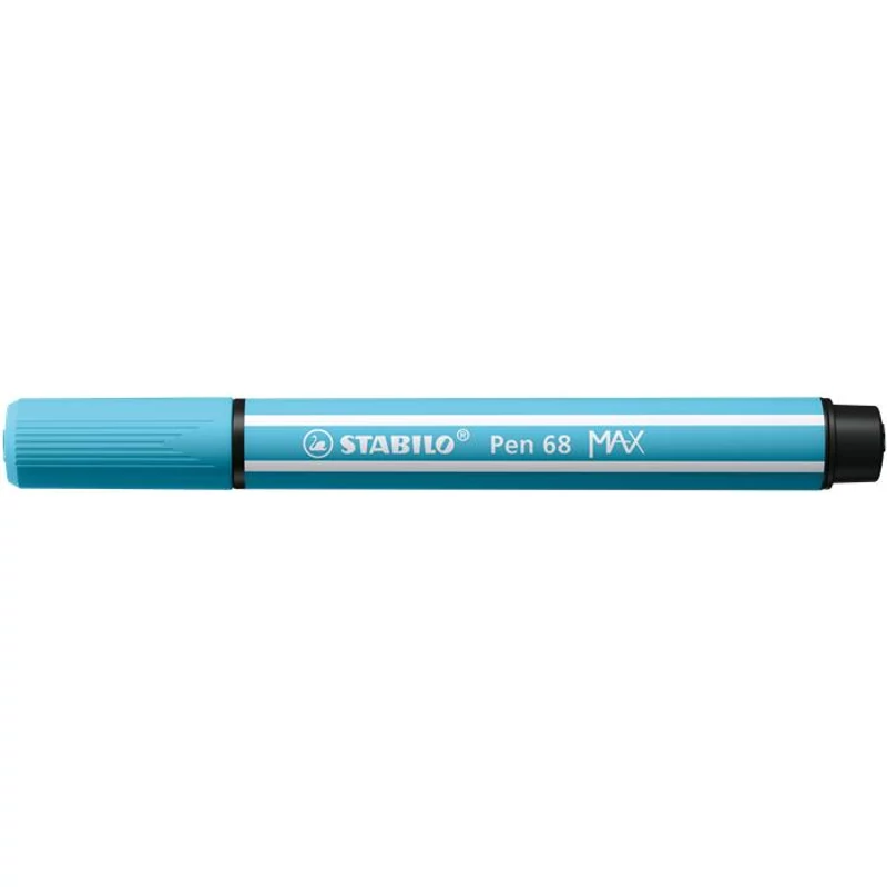Filctoll, 1-5 mm, vágott hegy, STABILO "Pen 68 MAX", azúrkék