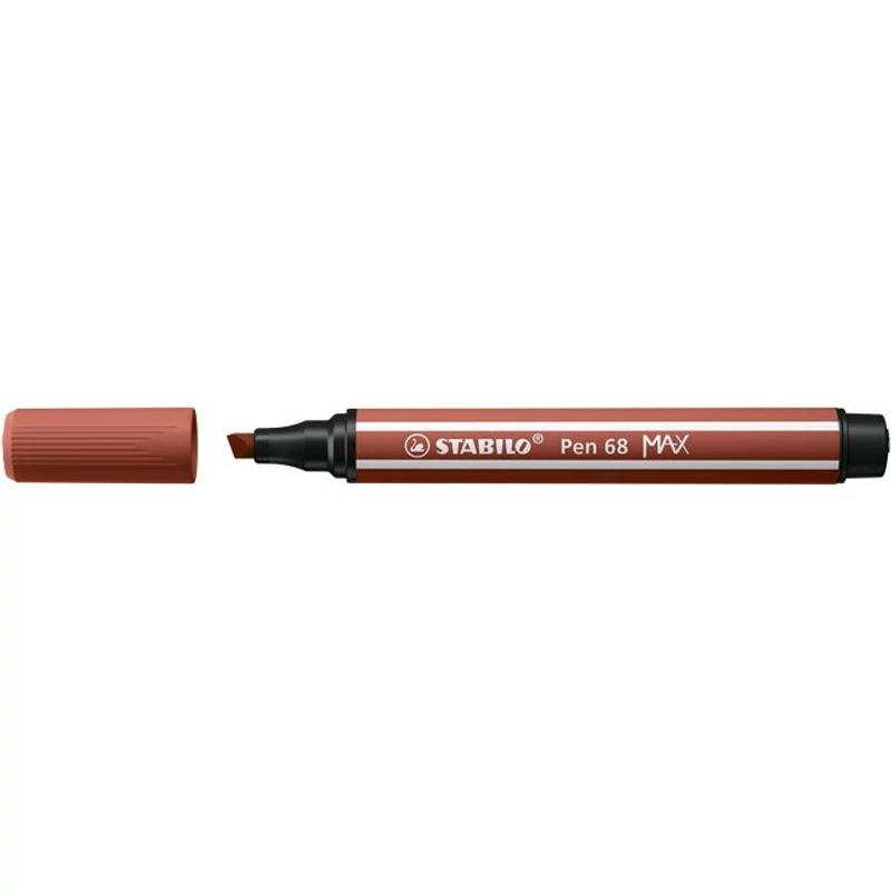 Filctoll, 1-5 mm, vágott hegy, STABILO "Pen 68 MAX", vörösbarna