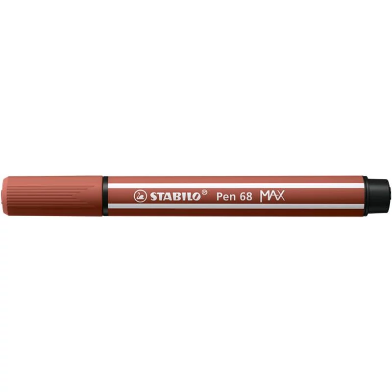Filctoll, 1-5 mm, vágott hegy, STABILO "Pen 68 MAX", vörösbarna